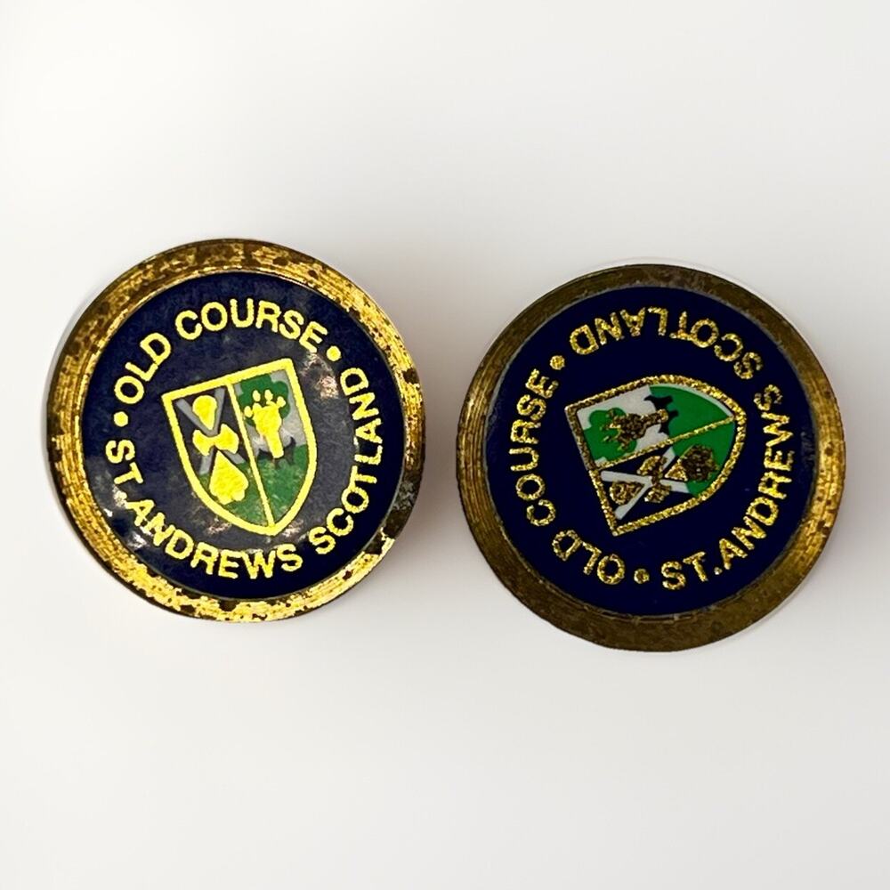 Pair of VTG St. Andrews Old Course Golf Ball Markers Scotland Emblem Markers